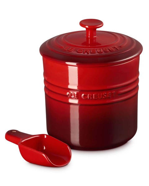Le Creuset Steinzeug 81406300600009 Futter Vorratsdose mit Schäufelchen 2,3L - Kirschrot