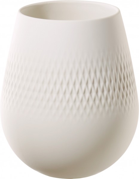 Villeroy &amp; Boch Manufacture Collier 1016815514 blanc Vase Carré klein, Durchmesser 20,5 cm, Höhe 22