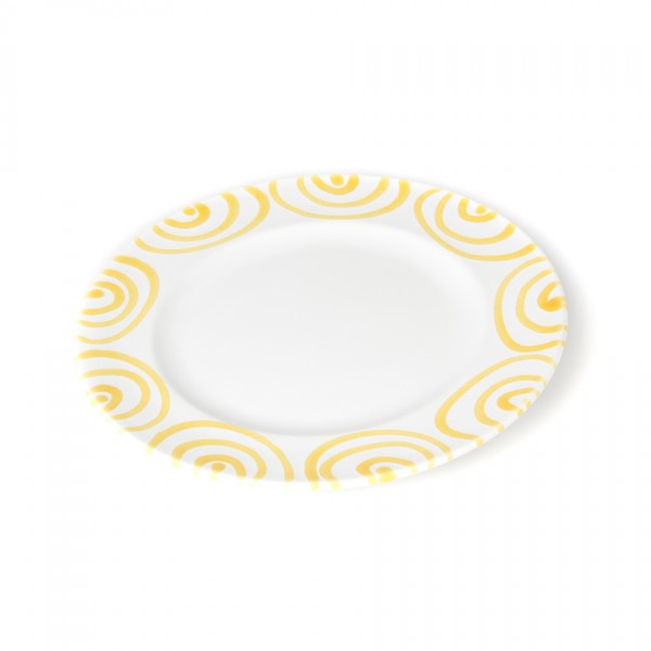 Gmundner Keramik Gelbgeflammt Teller m. Fahne Gourmet (TDGO18) 18 cm