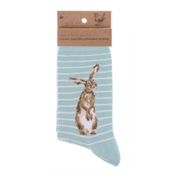 Wrendale Frauensocken SOCK005 &quot;Hare and the Bee&quot; - Hase