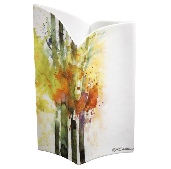 Tettau Oskar Koller, Im Wald Vase Karo 27 cm