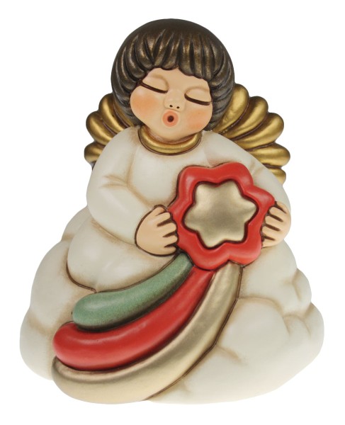 Thun Spieluhr E2235A82 Engel mit Stern von Bethlehem Regenbogen aus Keramik, 12,7 x 12,2 x 13,7 cm