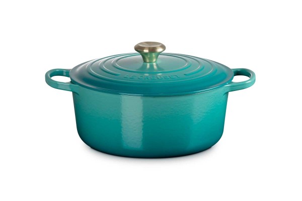Le Creuset Gusseisen - Signature 21177280994450 Bräter rund 28cm 6,7L - Bleu Riviera