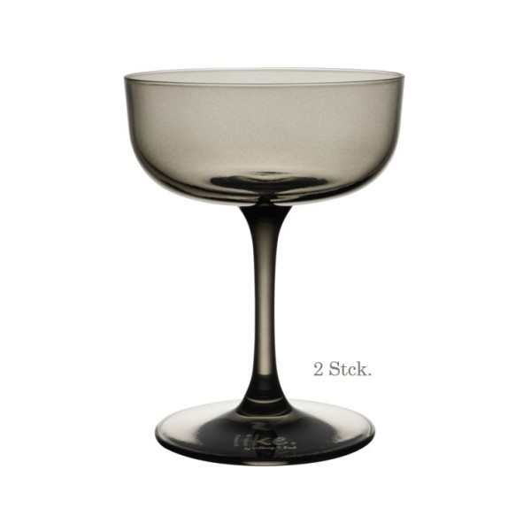 Villeroy & Boch Like 19-5186-8210 Smoke Sekt-/Champagnerschale, Set 2tlg
