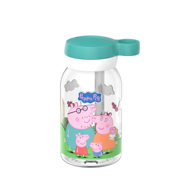 Mepal Campus 107480065412 Trinkflasche mit Trinkhalm 0,45l - Peppa Pig