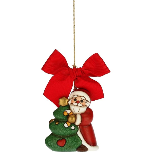 Weihnachtswelt von Thun Schmuckhänger Weihnachtsmann mit Baum (S3141A82) 6,4 cm (limitiert)