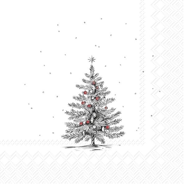 Ihr Pure Christmas Tree Black L1117207 Lunch-Servietten 33 x 33 cm