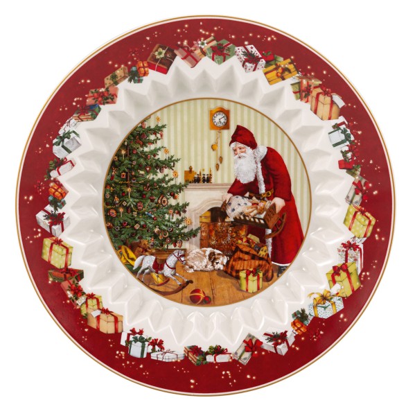 Villeroy &amp; Boch Toy&#039;s Fantasy 14-8332-3634 Schale groß, Santa bringt Geschenke 25 cm