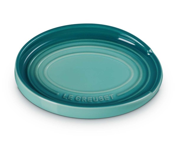Le Creuset Steinzeug 71507150990099 Löffelablage oval 16cm - Bleu Riviera