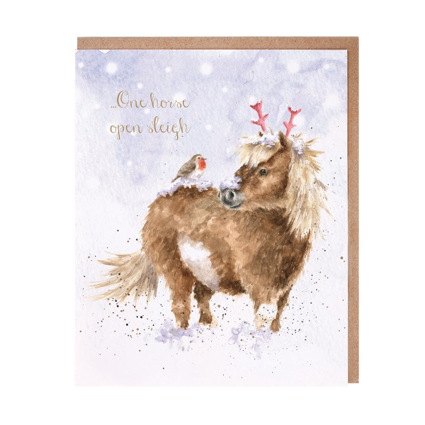 Wrendale Karten JX065 One Horse Open Sleigh