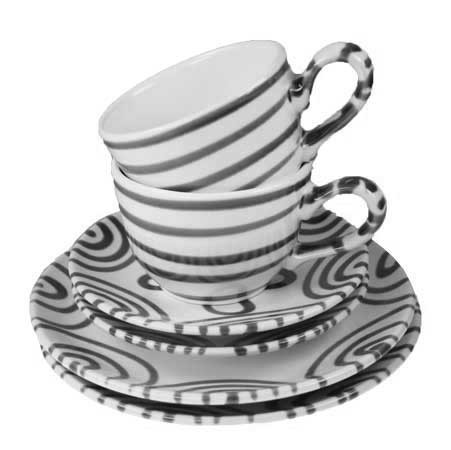 Gmundner Keramik Graugeflammt Breakfast for Two, Classic (STSC06SET)