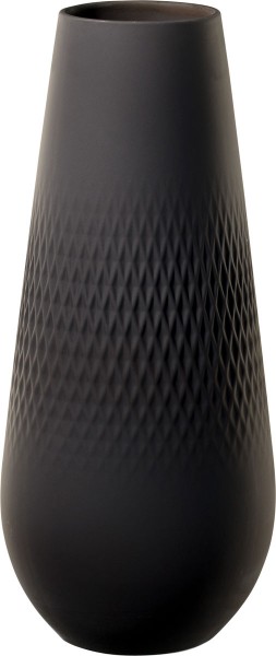 Villeroy &amp; Boch Manufacture Collier 1016825515 noir Vase Carré hoch, Durchmesser 11,5 cm, Höhe 26 c