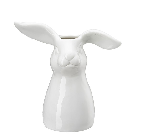 Hutschenreuther Hasen-Vase Weiss 16 cm