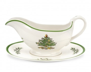 Spode Christmas Tree (XT7410-X) Sauciere mit Untersetzer 0,31l
