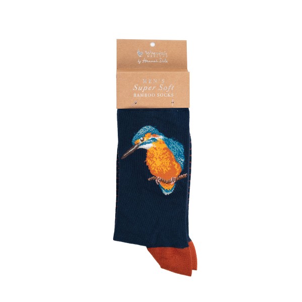 Wrendale Männersocken SOCKM009 &quot;The Riverband Kingfisher&quot; - Eisvogel