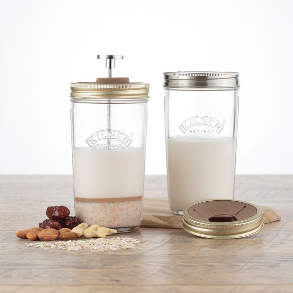 Kilner Create&amp;Make 0025.020 Nussmilch-Herstellungsset, 0,5l