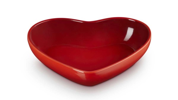 Le Creuset Steinzeug 80172650600099 Schüssel in Herzform 20cm 0,65L - Kirschrot