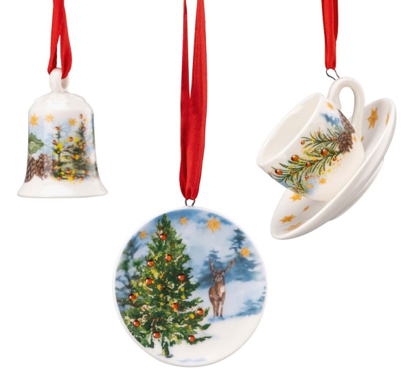 Hutschenreuther Weihnachtslieder Am Weihnachtsbaum die Lichter brennen Mini-Set 3-tlg. Tasse