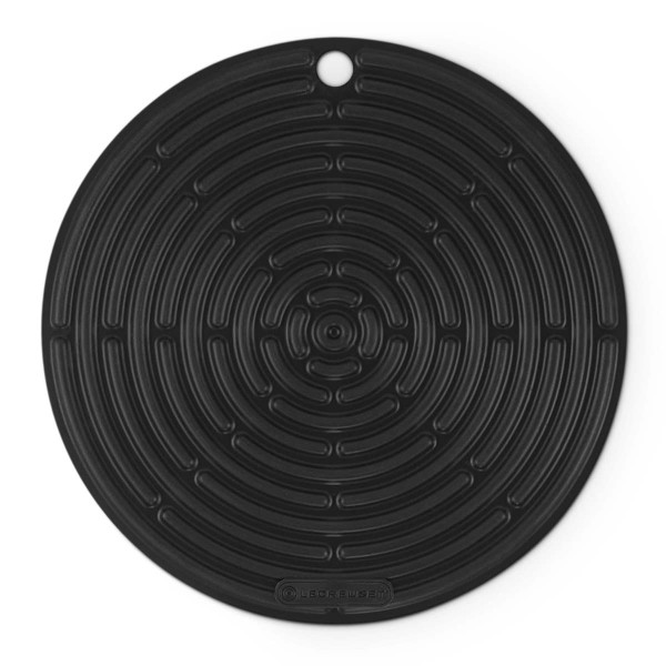 Le Creuset Silikon 93000230310200 Topflappen rund 20cm - Schwarz Matt