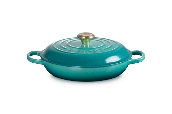 Le Creuset Gusseisen - Signature 21180280994450 Gourmet-Profitopf 28cm 2,8L - Bleu Riviera