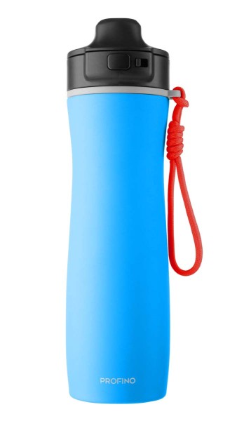 Profino Active 290603 Sport-Flasche 600 ml - Edelstahl, Blau