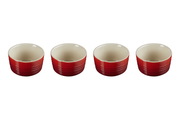 Le Creuset Poterie 79109100600000 Mini Förmchen 4er-Set - Kirschrot