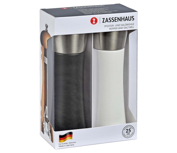 Zassenhaus Augsburg 023732 Mühlen-Set 18cm - Schwarz/weiß