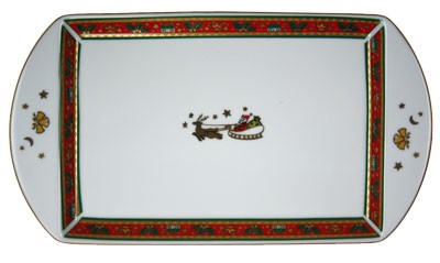 Maebata Merry Christmas Zucker-Sahne-Plateau/Gebäckplatte (160068) 12 x 22 cm