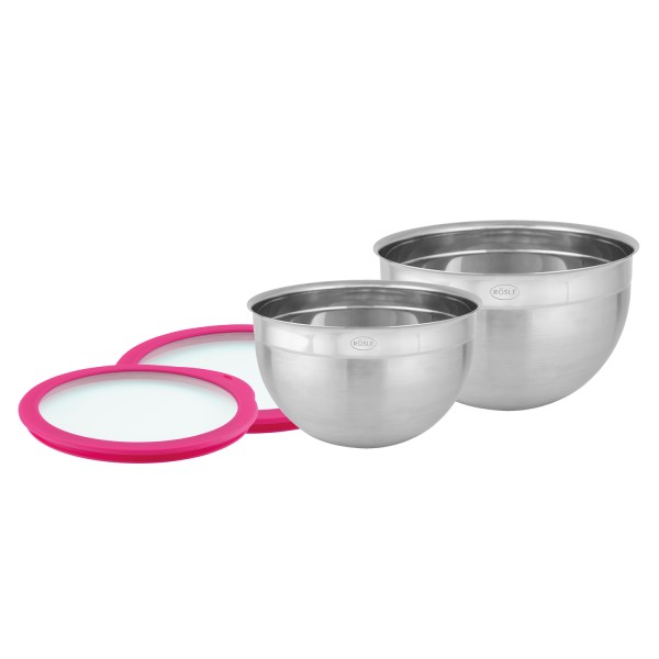 Rösle Pink Charity 130588 Schüssel-Set 2-tlg m. Deckel pink Ø 20, 24 cm