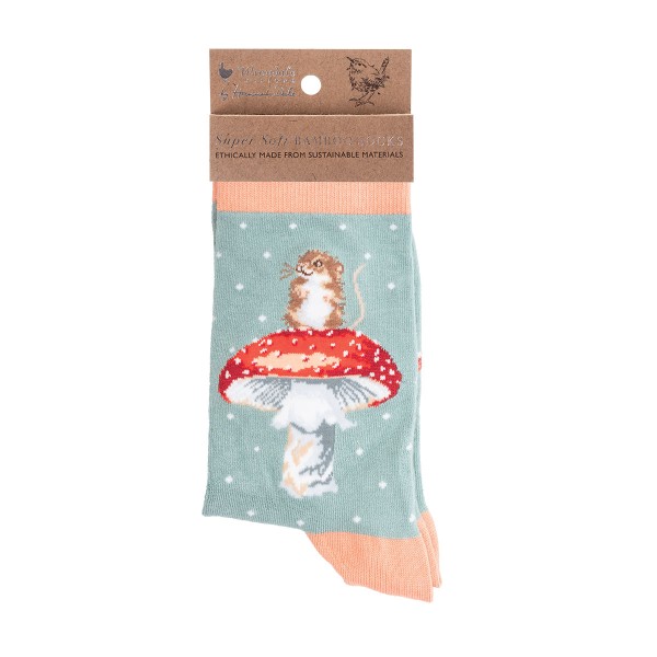 Wrendale Frauensocken SOCK022 " He´s a Fungi" - Maus