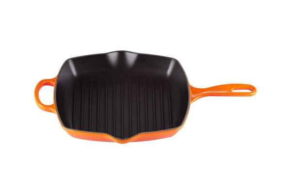 Le Creuset Pfannen 20183260900422 Grillpfanne Quadratisch Signature 26cm - Ofenrot