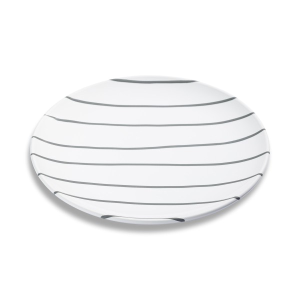 Gmundner Grau gestreift 0106TFCU25ST Speiseteller Cup (Ø 25cm)