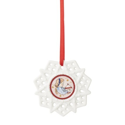 Hutschenreuther Sammelkollektion 2026 Winterschmaus Schmuckstern 8cm - Mädchen mit Dose