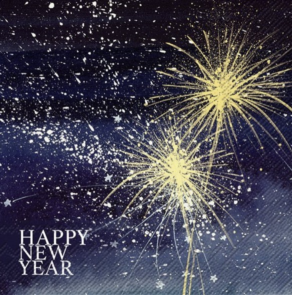 Ihr Happy Silvester Blue C967140 Cocktail-Servietten 25 x 25 cm