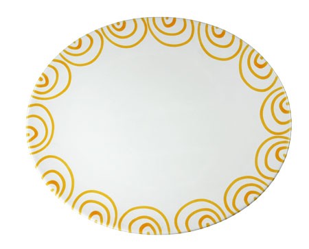 Gmundner Gelbgeflammt 0101POSE38 Platte oval (38 x 31 cm)