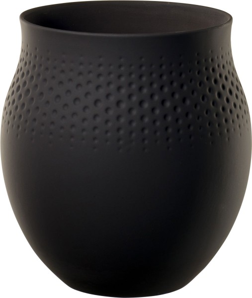 Villeroy &amp; Boch Manufacture Collier 1016825511 noir Vase Perle groß, Durchmesser 16,5 cm, Höhe 16,5