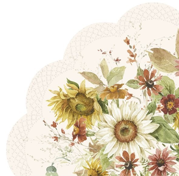Ihr LATE SUMMER FLOWERS cream R1086960 Rondo-Servietten