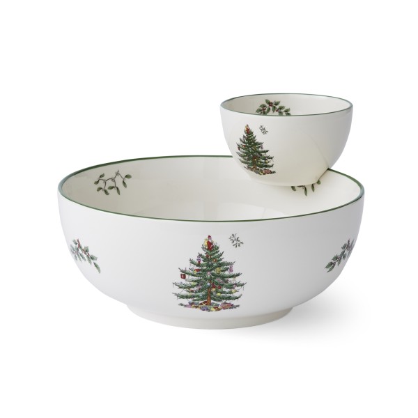 Spode Christmas Tree Chip n Dip - Set 2-tlg.