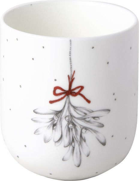 Ihr Pure Mistletoe Black KST1117007 Bone China Teelichthalter