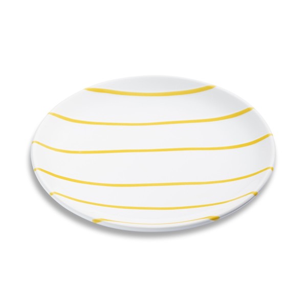 Gmundner Gelb gestreift 0101TDCU20ST Dessertteller Cup (Ø 20cm)