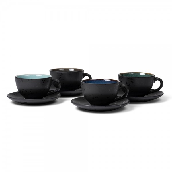 Bitz 821345 Tasse mit Untertasse 24cl Set 4-tlg. black/dark