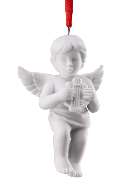Rosenthal Engel-Anhänger Weiss matt mit Lyra 7,5 cm (Auslauf zum 31.12.24)