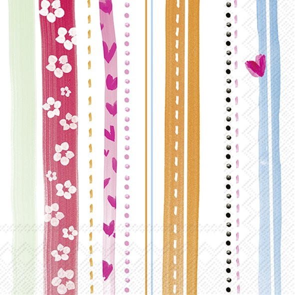 IHR Joyful Stripes Orange L1098617 Lunch-Servietten 33 x 33 cm