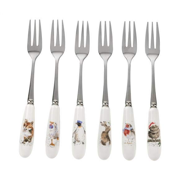 Royal Worcester Wrendale Designs Kuchengabeln Weihnachten (WNB1102-XG) 6 Stück