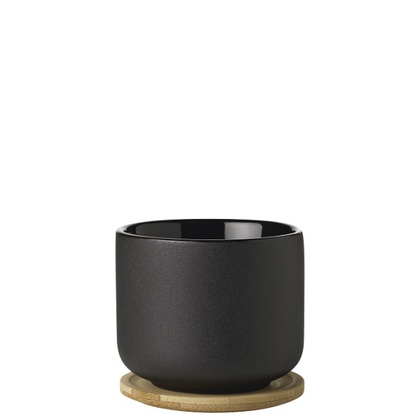 Stelton Theo x-632 Becher mit Untersetzer 0.2 l. black