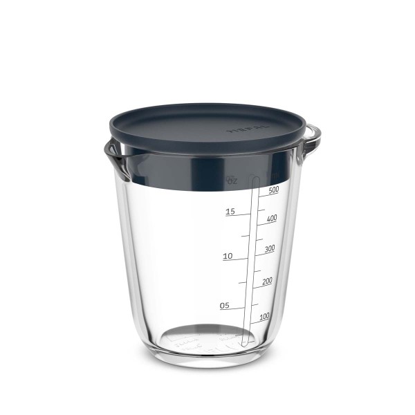 Mepal Chef it 102310518100 Glas Messbecher 0,5L mit Deckel - Navy