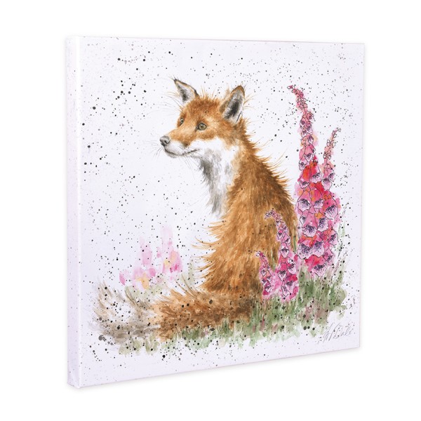Wrendale Leinwand-Kollektion CANS-CS096 "Foxgloves" - Fuchs - 20cm
