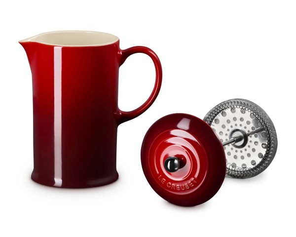 Le Creuset Steinzeug 70712000600009 Kaffeebereiter 1L - Kirschrot