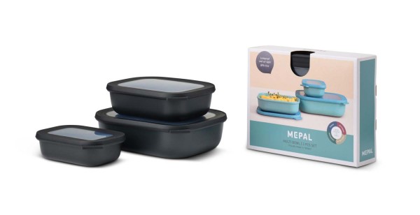 Mepal Aufbewahren Cirqula Nordic Black 106270041100 Set rechteckig 3-tlg. (500+1000+2000)