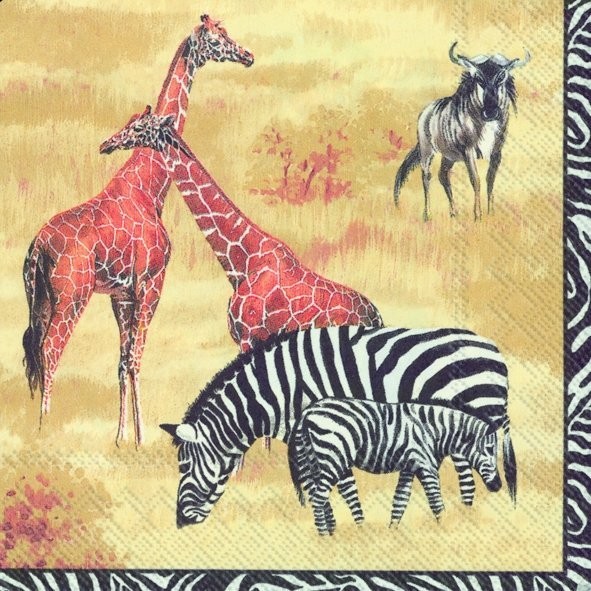 Ihr Wildlife, cream L 95860 20 Lunch-Servietten 33 x 33 cm